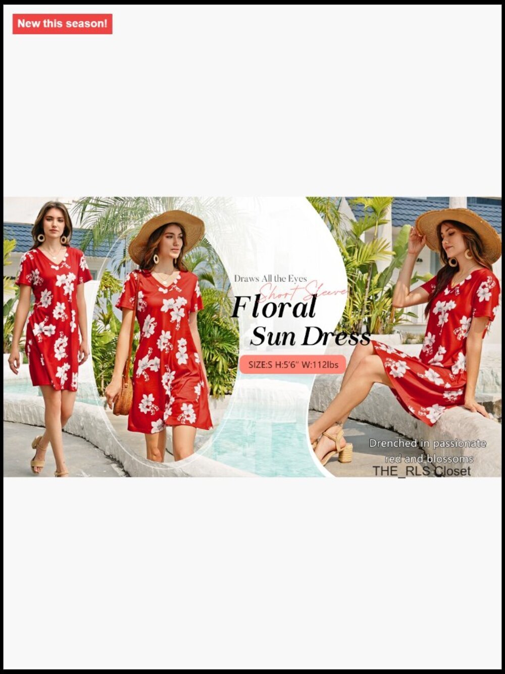Casual Loose T-Shirt Dress with Pockets for Summer Beach Vacation - Picture 7 of 7